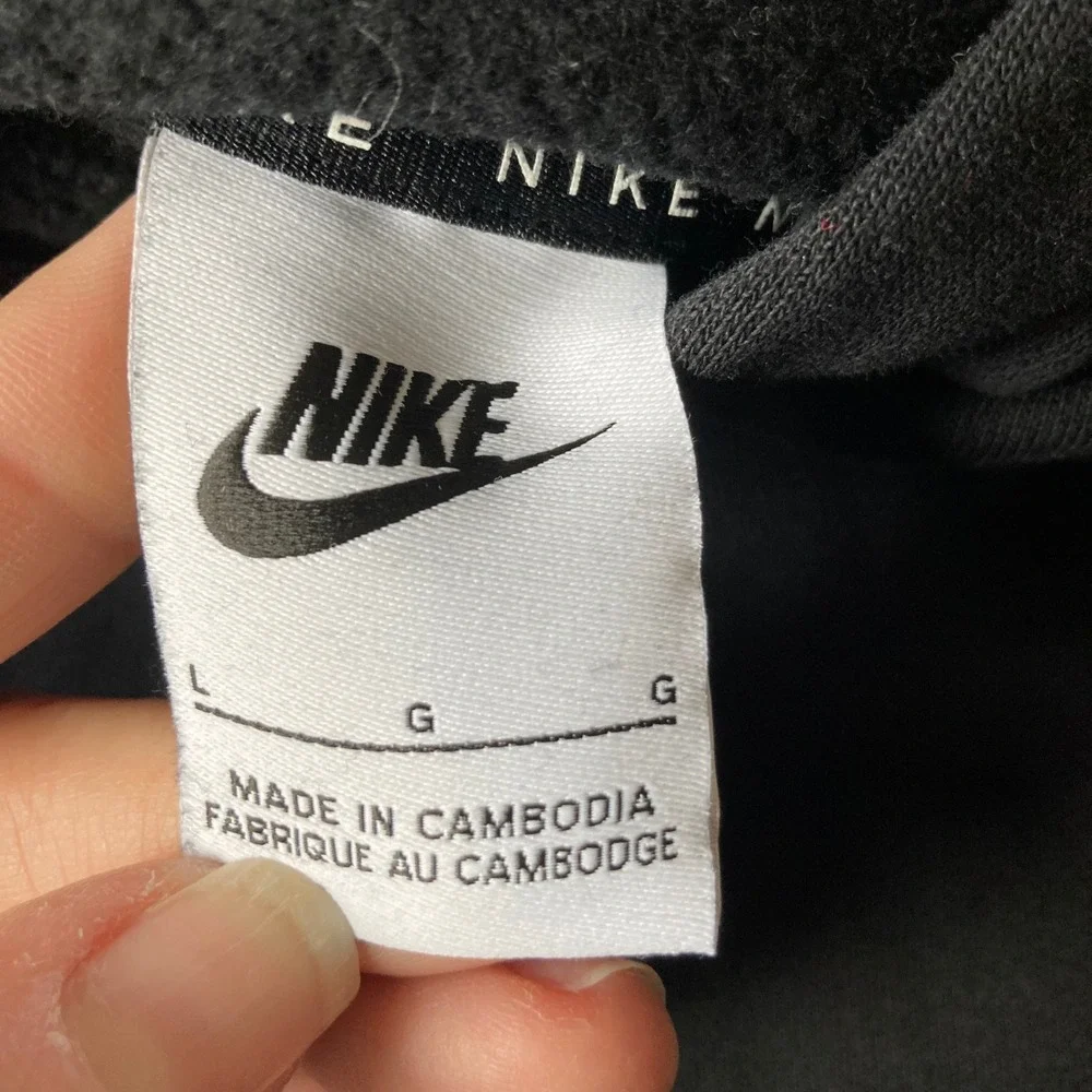 Nike Sportswear Women Black Cropped Pullover Hoodie‎ DD6498-010 Size L Y2K